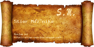 Stier Mónika névjegykártya